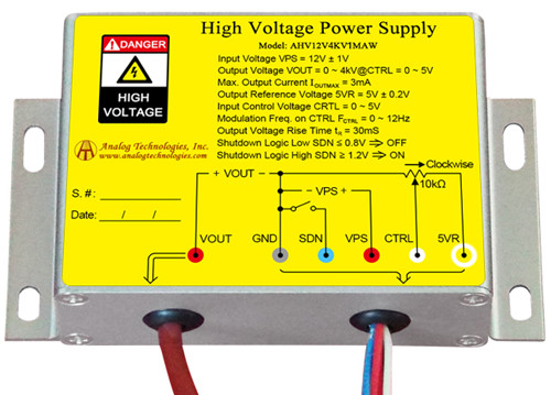 High Voltage Power Supply AHV12V4KV1MAW