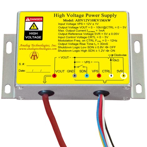 High Voltage Power Supply AHV12V10KV1MAW