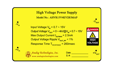 I/O Proportional DC-DC High Voltage Power Supply