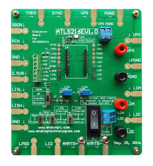 Evaluation Board for High Voltage ATLSXA216 Laser Drivers
